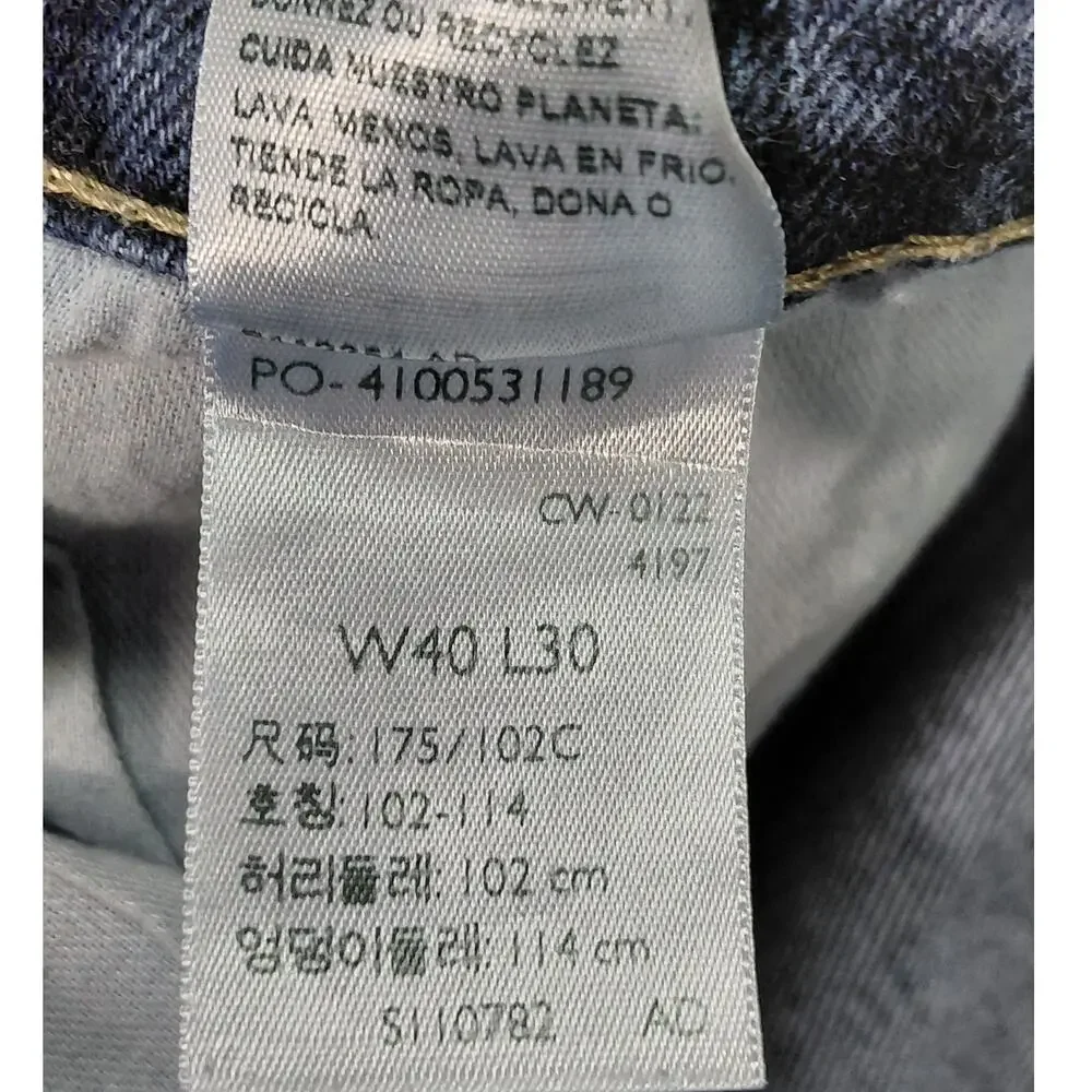 Levi's Signature Blue Straight Leg Relaxed Fit Jeans Men Size W40 L30